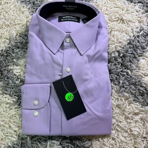 Nordstrom men's 14.5 Purple Regal 100% Cotton Extra Trim Fit‎ Wrinkle Resistant